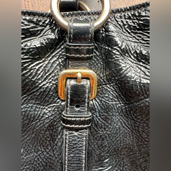 Authentic Vintage Prada Black Cervo Lux Leather Shine Tote bag - Picture 6 of 14